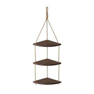 Other Home Decor Flower Pot Bathroom Storage Organization Adjustable Rope Living Room Hanging Shelves Wooden Rack Bedroom Wall Mounted