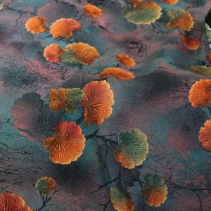 100cm*140cm Leaf Discharge Print Rayon Viscose Fabric Soft Dress Pants Material Summer 210702