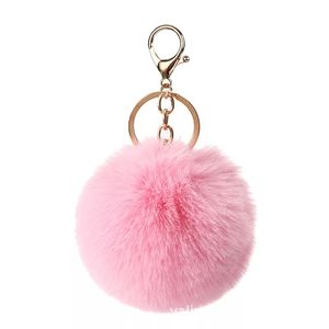 Pom Poms Keychains Fluffy Pompoms Keychain Faux Fur Pompom For Girls Women Rabbit Keyring Widely Used On Backpacks Handbags Car Keys Or Other Items