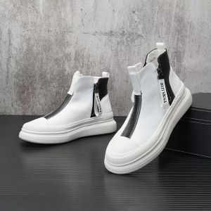 Neue Luxus Designer Herren Mischfarben Schuhe Reißverschluss Hohe Tops Plattform Kausalen Wohnungen Mokassins Hip Hop Punk Rock Walking Turnschuhe