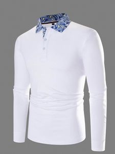 Men Contrast Collar Polo Shirt i7DA#