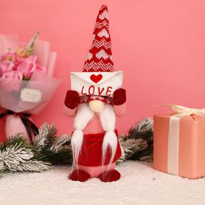 Valentine Day Party Gnomes Gifts Holiday Figurines Plush Swedish Tomte Handmade Dwarf Home Desktop Stuffed Decor