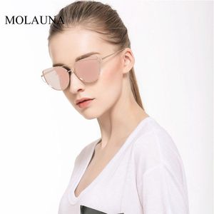 Solglasögon 2021 Fashion Cat Eye Vintage Rose Gold Spegel Kvinnor Metall Cateye Sun Glasses Kvinnlig Eyewear UV400