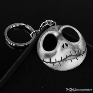 Cartoon Skull Key Chain Keyring Fashion Halloween Devil Skull Head Keychain Gold Silver Metal Key Ring Christmas Gifts Pendant XVT1049
