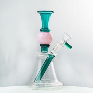 Hookah Heachy Vidro Bongo 7 Polegada Forma de Esfera Tubos de Água Reta Pérscleto 14mm Feminino Jonta Oil Dab Rig N Buracos Percoladores Rigs Bongs com tubos de tigela