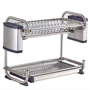 304 Stainless Steel Dish Rack, Kitchen Shelf Holder, Storage Both Hang Wall And Floor Type 211112