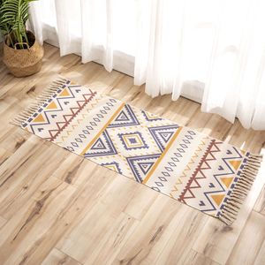 Soft bohemian estilo tapetes quadrados borlas mandala tapetes para sala de estar quarto cozinha tapete de ioga anti anti-deslizamento CORORMAT 210301