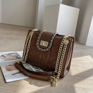 Luxo Mulheres Bolsa de ombro de ombro clássico Pu Leather Tootes Sacos de Cadeia Quiltada Satchel de alta qualidade