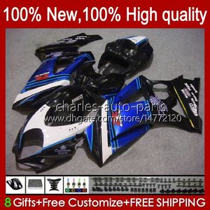 Motorcykel Fairings för Suzuki GSX R1000 GSXR 1000 1000CC 2007-2008 48NO.62 GSX-R1000 GSXR1000 K7 07 08 GSXR-1000 GSXR1000CC 2007 2008 OEM Fairing Kit Blue Black