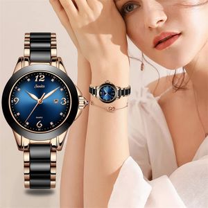 Lige Brand Sunkta Fashion Womens Watches Ladies Top Brand Brand Ceramic Ceramic Quartz Orologio Women Waterproof Bracciale Orologio Gift 210310