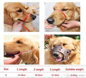 Justerbar PET Protective Mouth Cover Dog Anti-Biting Mask Anti Bark PU Andningsbar Mjukt munstycke Grooming Chew Stopp 5 Storlek XDH0979-5