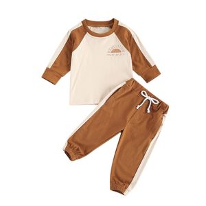 Completi di abbigliamento Vestiti per bambina e ragazzo per bambini Felpa a maniche lunghe per bebè per bambini Top Pantalone in cotone Vestito carino per bambini 0-3T