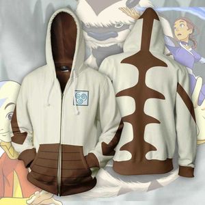Avatar Son Hava Bürosu Appa Cosplay Hoodie Fermuarlı Kapşonlu Rahat Hoodie Anime Avatar Kostüm İnce Ceket Y0903