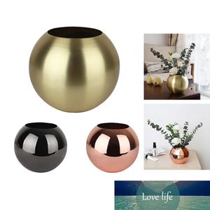 Vaso de aço inoxidável casa decoração de metal vaso vaso sala de estar decoração ouro polido flowerpot minimalista artesanato