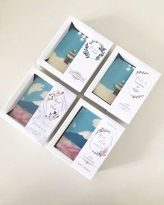 50st / lot Vit papperslåda Tvålförpackningsbox med midja Wrapper Bröllopsgåvor för gäster Förpackning för handgjorda tvål presentförpackningar 211014