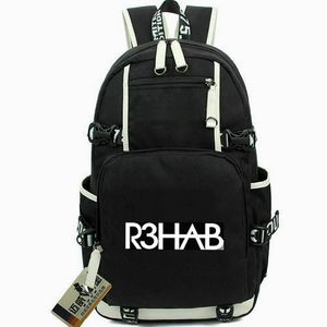 R3HAB Backpack Fadil El Ghoul Daypack Top DJ School Bag Musc Macks Macks Pricksack Pacote de Dia da bolsa escolar casual do computador