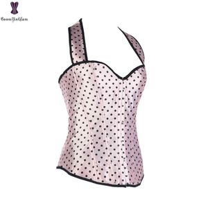 NXY set sexy Halter Hals Corsetto a pois Bovenborst Korset Roze Groen Lingerie Taille Bustier Top 1130