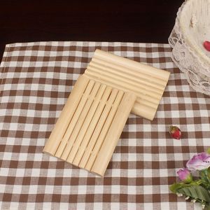 12,5 * 9 cm Holzseife Speisen Floß-Quadrat Entwässern Seifen Tray Halter Reise Home Bequeme RRA10812