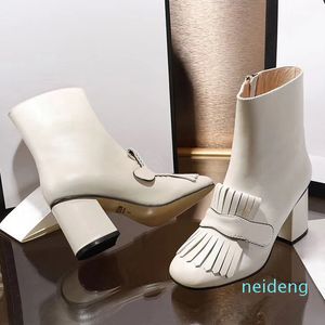 2021 Varış Kadın Çizmeler Lüks Tasarımcı Seksi Kalın Topuk Çöl Platformu Boot Bee Yıldız Hakiki Deri Kış Ayakkabı Boyutu 35-42