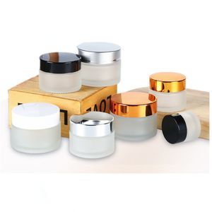 5g 10g Cosmetic Empty Bottle Frosted Clear Brown Glass Jars Refillable Eyeshadow Makeup Face Cream Container Packaging