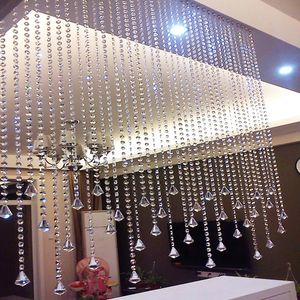 Party Decoration Acrylic Crystal Beads Curtain Pendants Transparent Water Drop Diamond Shape Chandelier Hanging Decor Wedding Garland