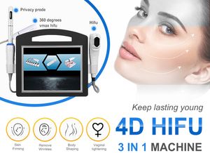 CE Onaylı Taşınabilir 4D HIFU 3 in 1 Vajina Sıkma ve Gençleştirme Yüz Germe Kırışıklıklar Temizleme Vücut Güzellik Makinesi Satılık