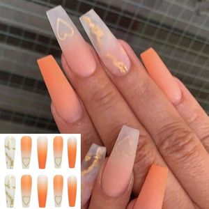 Wholesale black acrylic nails resale online - False Nails Box Press On Full Cover Artificial Detachable Wearable Nail Tips Fake Heart Long Coffin