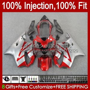 Mold wtryskowy Silver Red Faulings for Honda CBR600F4 CBR 600 F4 FS CC 600F4 99 00 Nadwozi 54NO.45 CBR600 F4 CBR600FS 1999 2000 600CC 1999-2000 OEM Zestaw do ciała 100% Fit