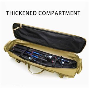 100/120cm Fishing Bags Portable Rod Bag Carrier 2Layer Pole Tools Storage Handbag Case Gear Accessories Q0721