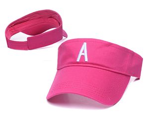 Męska stała kolor litera A Red Custom Sport Sun Visor Czapki Letnie Maszyny Out Drzwi Męskie Damskie Regulowane Czapki Hip Hop Fashion Summer Hat