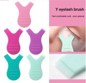 Kullanımlık Plastik Kirpik Fırçası Temiz Y Şekli Aşılı Kirpikler Fırçalar Kadınlar Makyaj Fırça Maskara Araçları