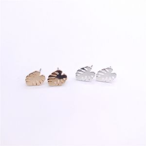 Stylish new mini banana leaf earrings studs Plant adorn article summer recreational style Silver earrings wholesale