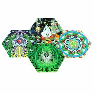 Silicone Mat Printed hexagon mats multi-color table pad ECO Friendly 225mm*113mm wax dab pads