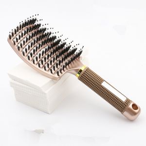 DHL Statek Hurtownie Kobiety Hair Scalp Masaż Grzebień Włosy Nylon Hairbrush Mokry Kręcone Detangle Hairs Szczotki do Salon Fryzjerstwo Stylizacji Narzędzia