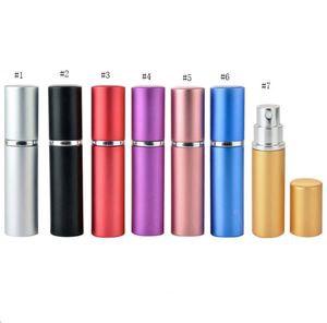 perfume bottle 5ml Aluminium Anodized Compact Perfumes Aftershave Atomiser Atomizer fragrance glass scent-bottle Mixed color SN2532