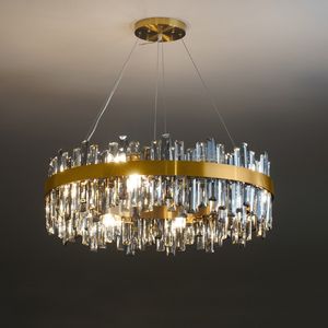 Wholesale foyer crystal chandelier for sale - Group buy LED Luxury Crystal Round Chandelier Lighting Lustre Hanging Lamps Suspension Luminaire Lampen For Foyer Bedroom