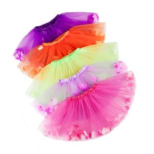 Skirts 3-8Y Cute Skirt Tutu For Girls Summer Children Kids Clothes Ballet Dance Pettiskirt Pink Flower Toddler Tulle