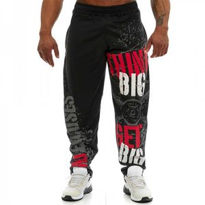 Correndo Calças Jogging Homens Algodão Macio Bodybuilding Bodybuilding Sweatpants Harem Long Calças Fitness Sport Treinamento Calças 211013