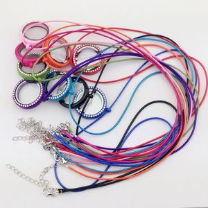 Şeker Renk Kristal Madalyon Yüzer Kolye Charms Açılabilir Yaşam Bellek Lockets ile Zincir DIY Moda Takı Kadınlar Için Hediye