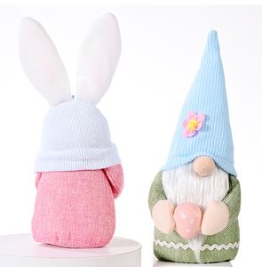 Wielkanocny Bunny Gnome Egg Decoration Handmade ozdoby bez twarzy Doll Królik Pluszowe Zabawki Wakacje Strona główna Party Dzieci Prezenty W2