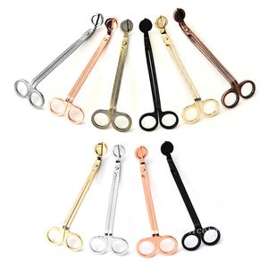 Wholesale stainless steel round stock for sale - Group buy Stock Candle Wick Trimmer Stainless Steel Candles scissors trim wick Cutter Snuffer Round head cm Black Rose Gold Silver Red ZC845