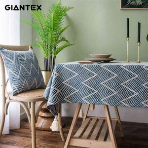GIANTEX Wave Waterproof Decorative Table Cloth cloth Rectangular Dining Cover Obrus Tafelkleed mantel mesa nappe 210626
