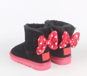 Klassische Design Kinder Kinder Schneestiefel Kieselkreis mit Karten Staubbeutel Kurzes Baby Jungen Mädchen halten warme Stiefel aufbewahren