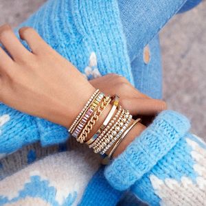 CCB Ball Beads Bracelet Stretchable Elastic Beaded Bracelets Fashion Summer Beach Gold Color Bracelet Bangle Bohemian Multilayer Jewelry