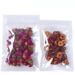 Leotrusting 100pcs / lot 평면 하단 높은 투명 플라스틱 지퍼 가방 가방 플라스틱 포장 가방 투명 플라스틱 음식 스낵 너트