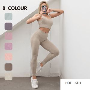 Sportswear Yoga Set Sports Sutiã Longa Manga Alta Cintura Leggings Workout Roupas