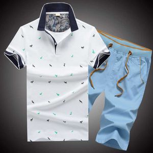 MANTLCONX New Arrival Fashion Casual Summer Men's Sets Print Men Shorts + T shirt Men's Terno 2 Pieces Sets Plus Size 4XL Bottoms Y0831