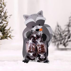 Gift Wrap 20pcs Lovely Animal Bear Cookie Packaging Bags Box Greeting Cards Baby Shower Wedding Party Birthday Supplies