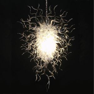 2021 Lampada su misura Colore trasparente Lampadario in vetro di arte moderna Lampadario fatto a mano in cristallo soffiato a catena Lampade a sospensione personalizzate 60 x 120 cm