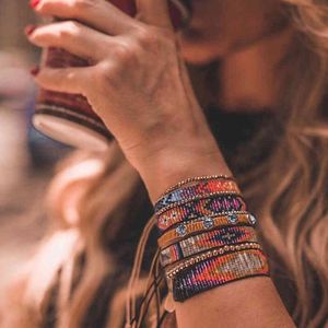 GO2Boho Miyuki Bilezik Kadınlar Için Meksika Moda Takı 2022 El Yapımı Boncuk Bilezikler Femme Mücevherat Arkadaşlar Hediye Pulseras